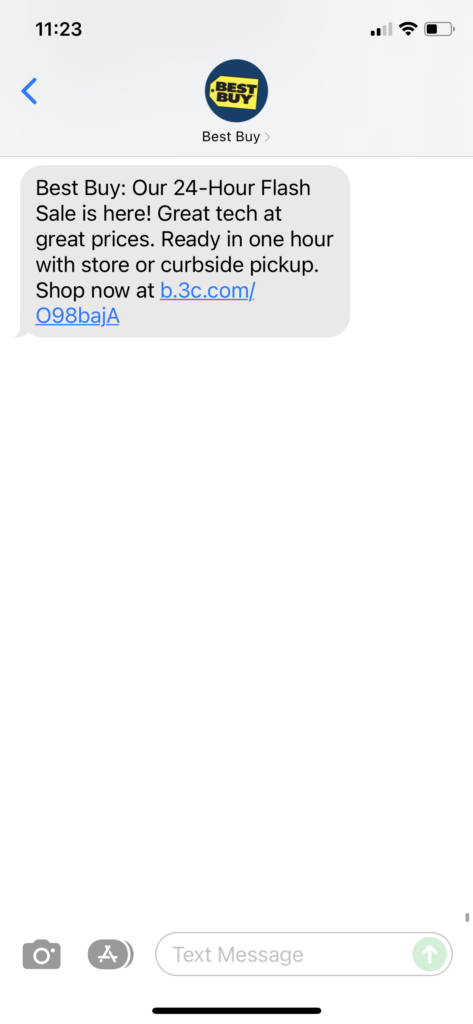 Best Buy Text Message Marketing Example - 12.22.2021