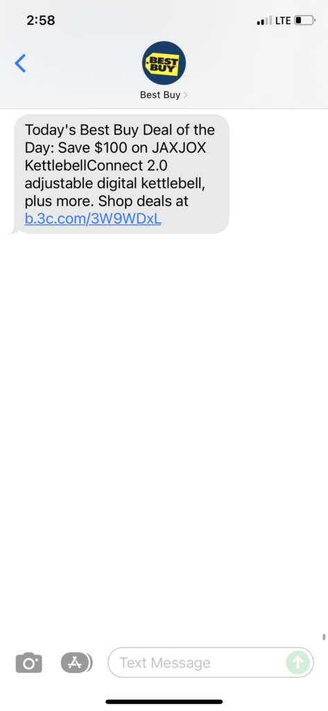 Best Buy Text Message Marketing Example - 12.30.2021