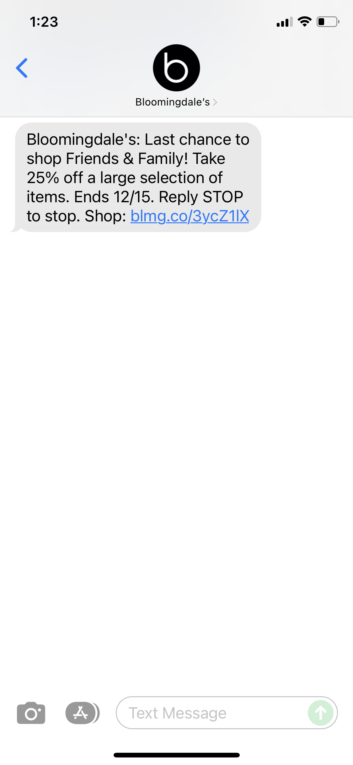Bloomingdale's Text Marketing Examples | SMS Archives