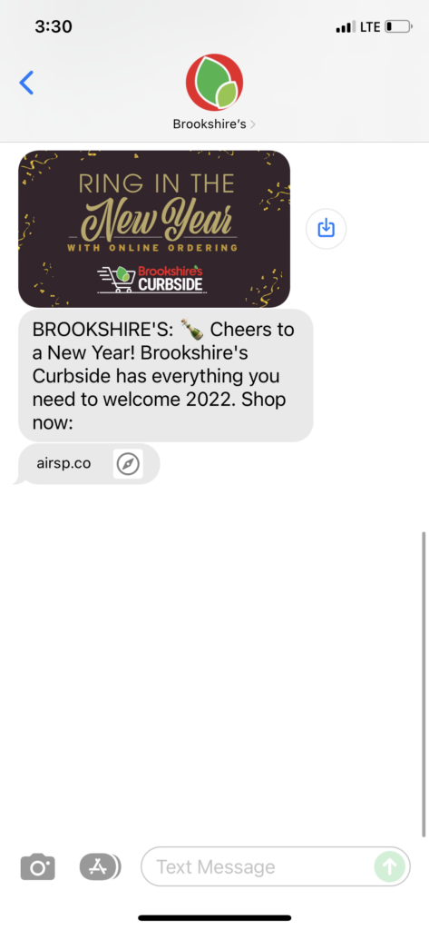 Brookshire's Text Message Marketing Example - 12.28.2021
