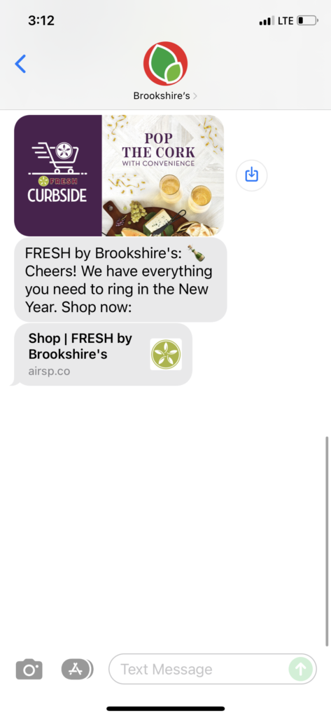 Brookshire's Text Message Marketing Example - 12.29.2021
