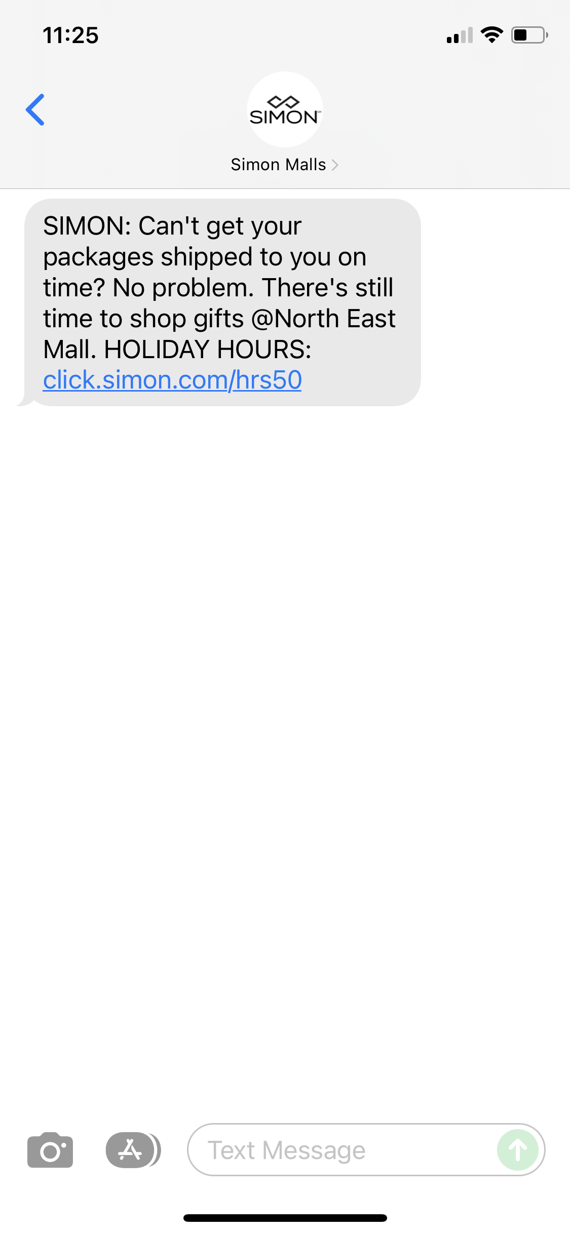 simon-malls-text-message-marketing-example-12-22-2021-sms-archives